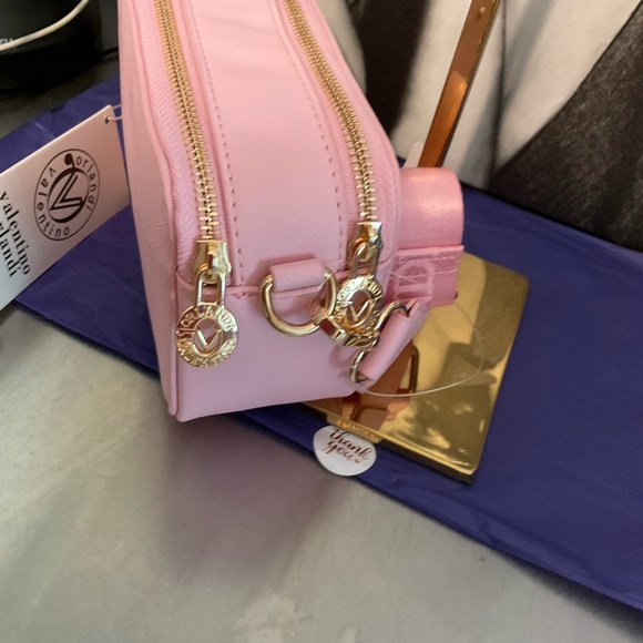 Valentino Orlandi Crossbody Double Zip Baby pink NWTS 4X7 inches - Picture 8 of 9
